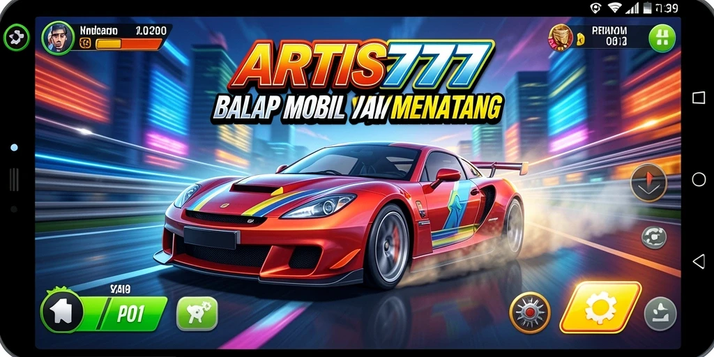 Gameplay seru dalam balapan mobil ARTIS777 dengan grafis menakjubkan.