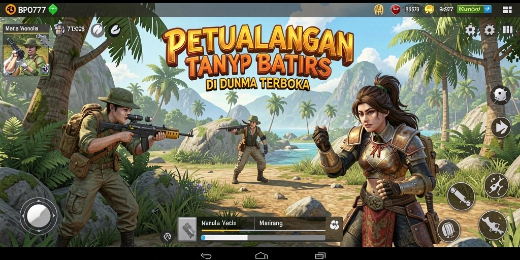 Tampilan gameplay BPO777 menampilkan dunia terbuka yang luas dan interaktif.