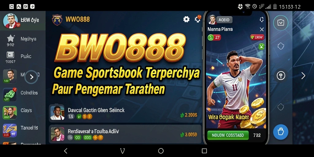 Screenshot gameplay BWO888 yang menampilkan antarmuka taruhan olahraga.