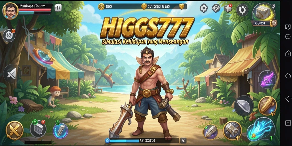 Tangkapan layar HIGGS777 menampilkan momen seru dalam gameplay Simulation.