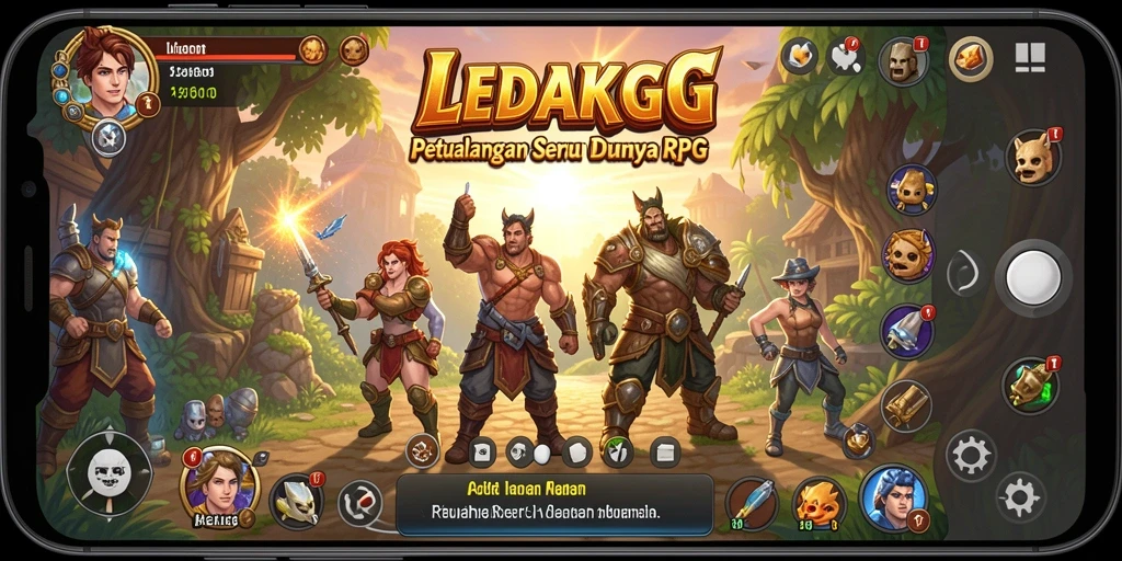Tampilan dinamis gameplay LEDAKGG dengan aksi pertempuran yang mendebarkan.