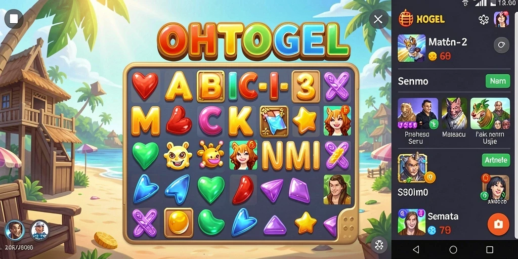 Gameplay seru OHTOGEL dalam aksi Match-3.