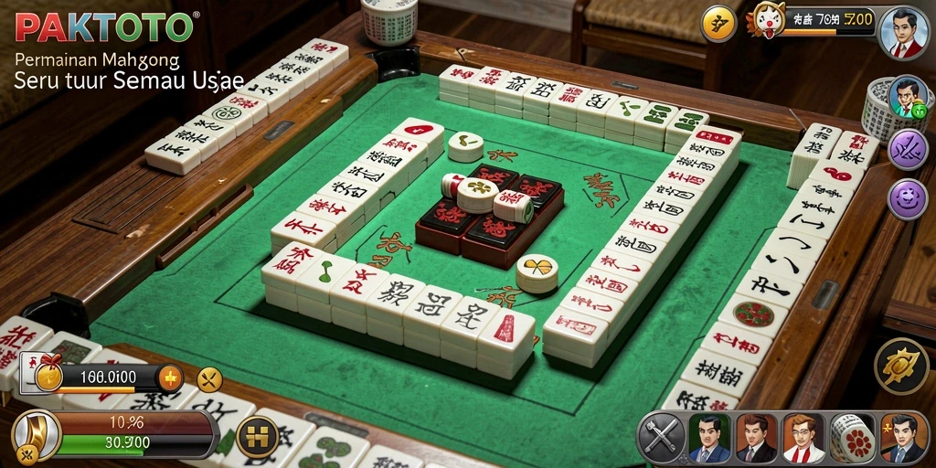 Tampilan gameplay PAKTOTO dengan ubin Mahjong yang cantik.