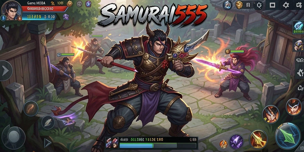 Screenshot gameplay yang mendebarkan di SAMURAI555