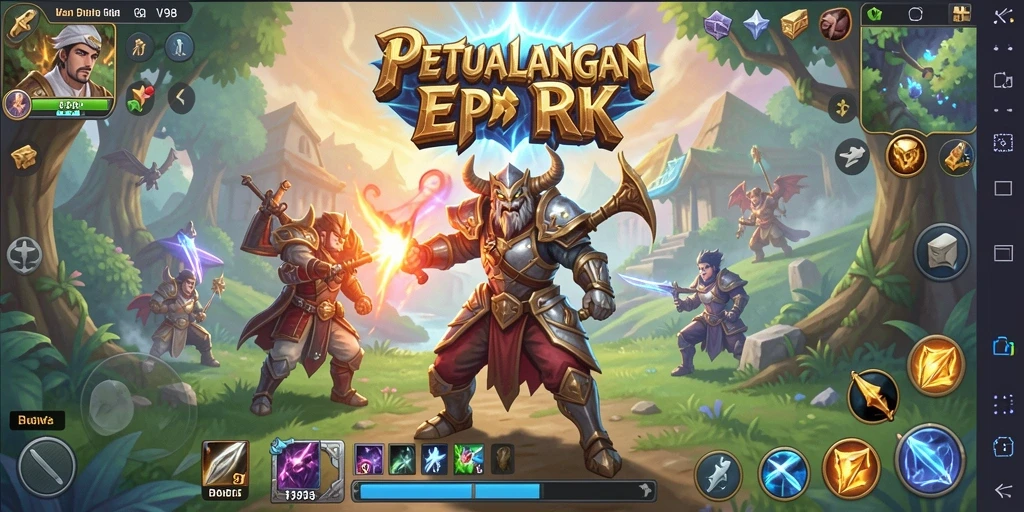 Tampilan gameplay V98 yang seru dan mendebarkan di dunia RPG.